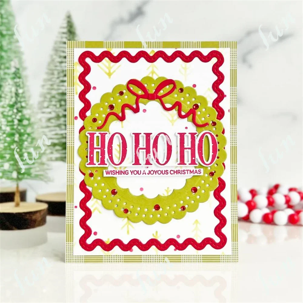 Stitched Gingerbread Die Cutting Dies Knife Big Christmas Ho Postage Sentiments Stamps Embossed Scrapbooking Decorations 2024