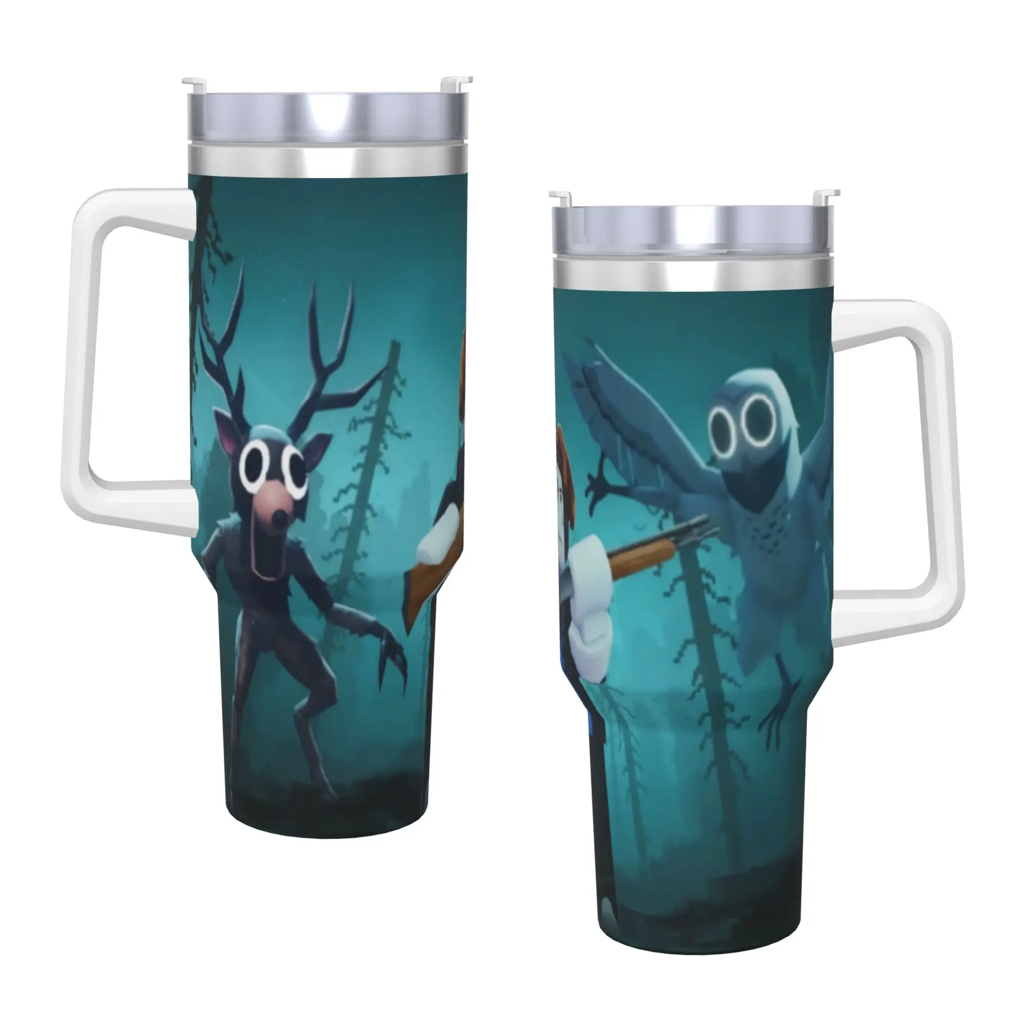 بهلوان من الفولاذ المقاوم للصدأ 99 ليلاً في الغابات أكواب حرارية محمولة للمشروبات الساخنة أكواب تصميم للتخييم زجاجة مياه