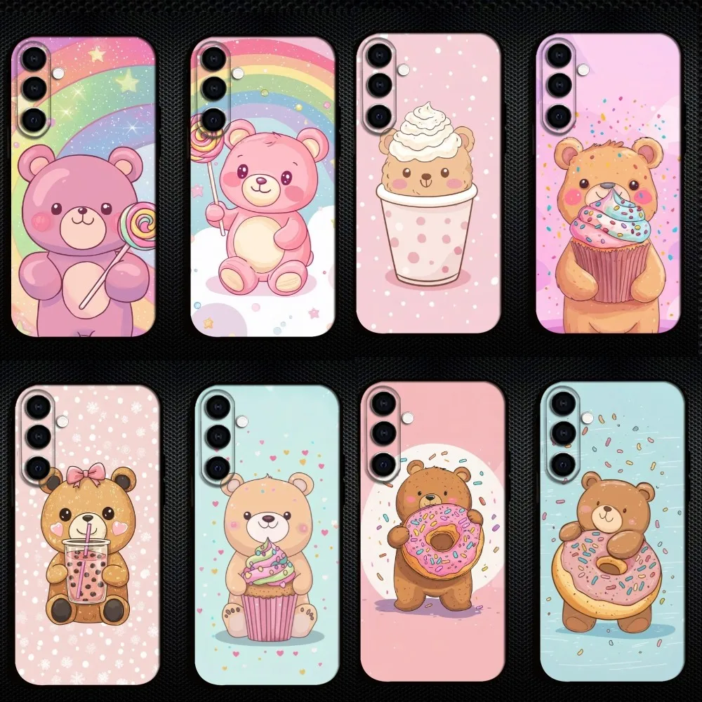 

Cute bear illustration Phone Case For Samsung Galaxy A73/A72/A71/A70/A53/A52/A51/Others Soft Black Shell