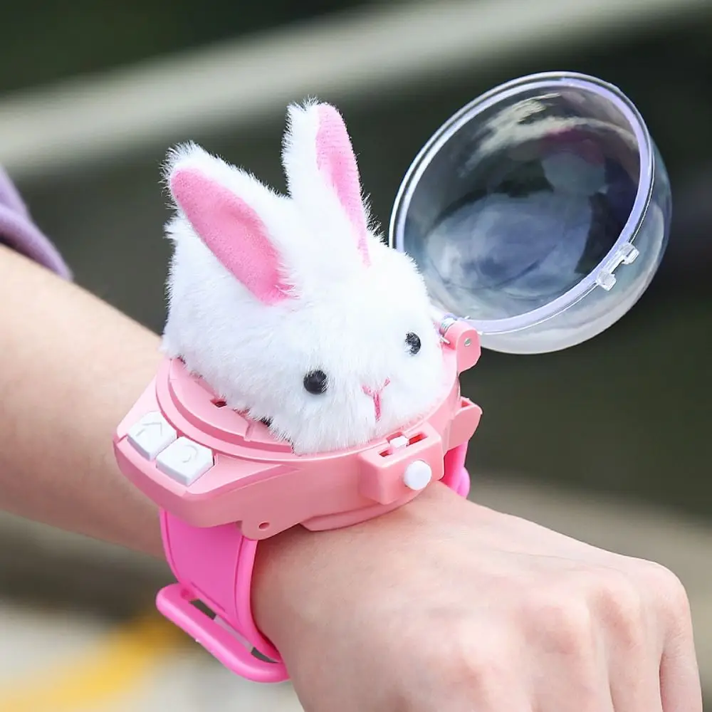 3D Cartoon Children RC Car Mini Watch Toys USB Charging Cute Pet Car Rabbit Racing Toys Kapibala Watch Electric Toy