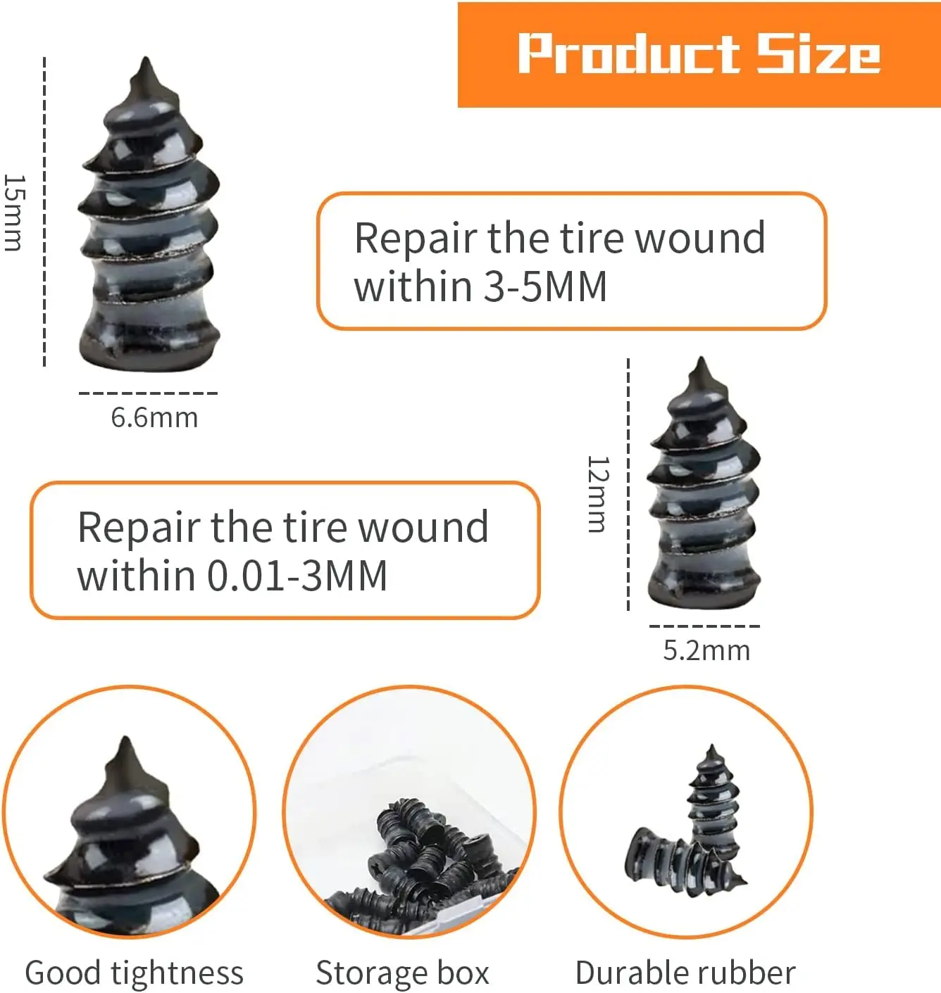 Tire Repair Rubber Nail Image 2