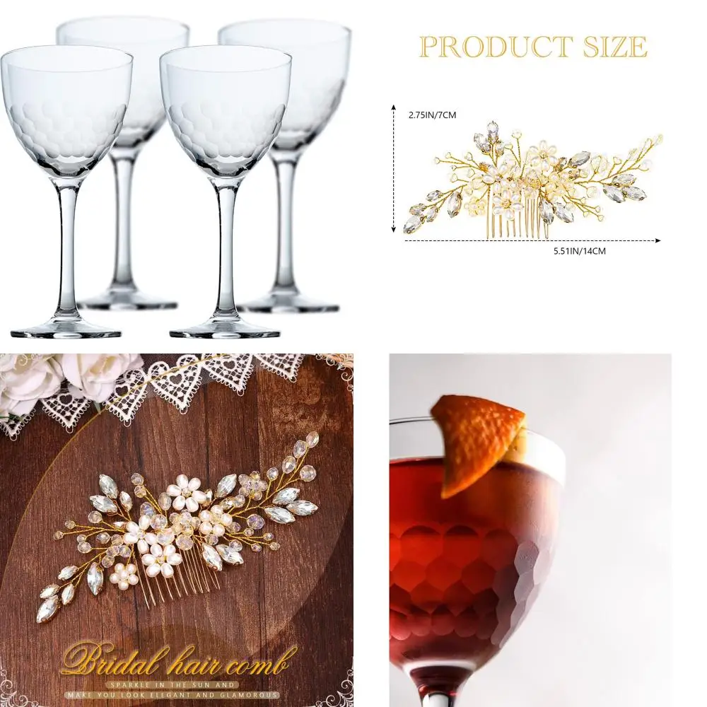 

"Hive Honeycomb Nick & Nora Cocktail Glasses, 5oz Coupe Martini Glasses Set, for Manhattan, Bee's Knees, Espresso Martini & oth