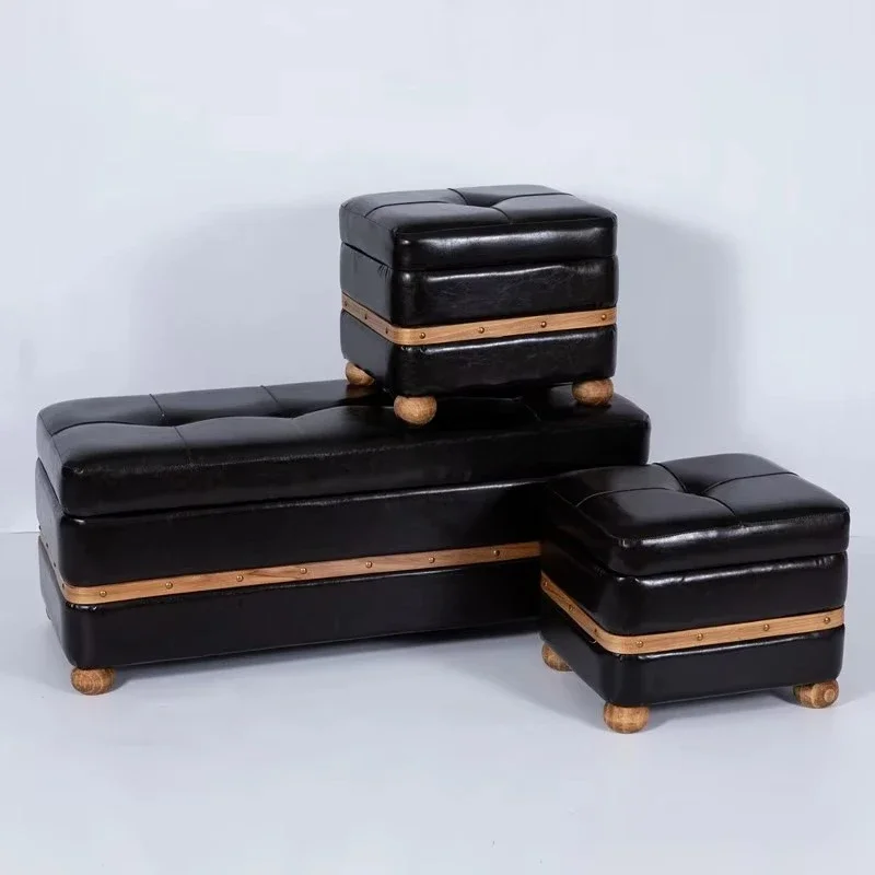 Bedroom furniture Wooden storage Bench covered with polyurethane