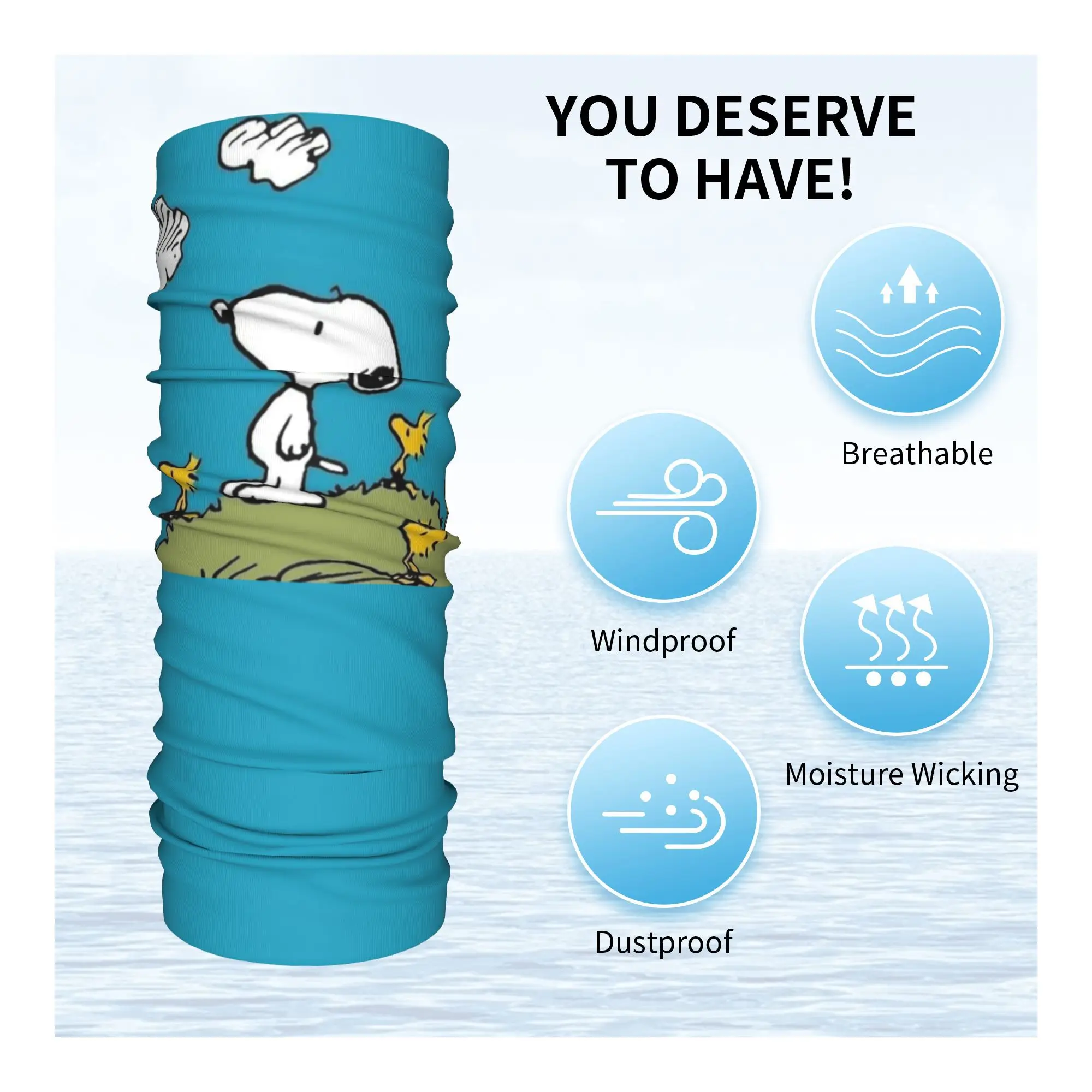 مخصص S-Snoopys الفول السوداني باندانا الرقبة الجراب لصيد التزلج الرجال النساء التفاف وشاح موضة مطبوعة فيلم عقال أكثر دفئا