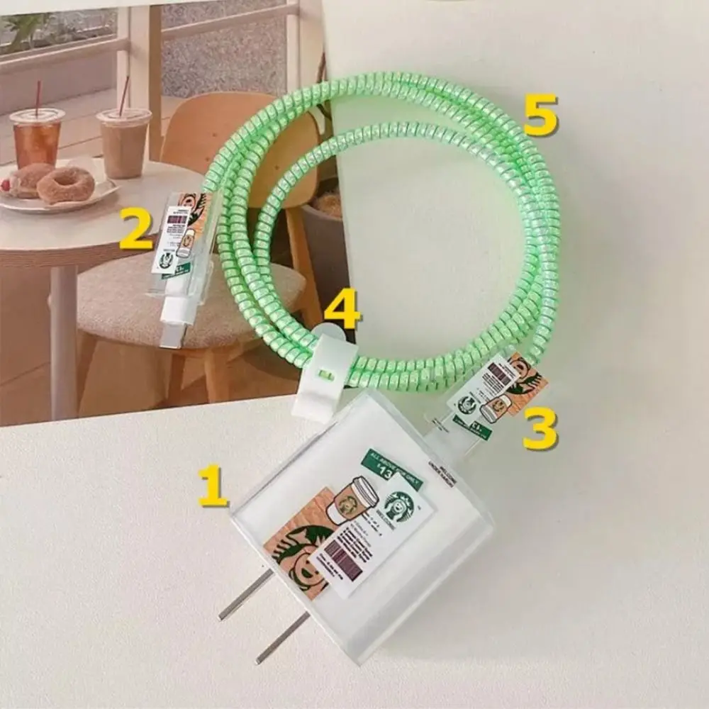 

20W Charger Charger Protector Resin Cute Protective Sleever Lovely Cartoon Data Cable Management for Iphone 15 14 13 12 Pro Max