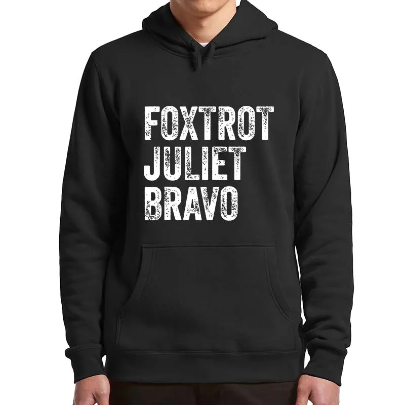 FJB Foxtrot Juliet Bravo Hoodie Funny Letter Print Casual Streetwear Pullover Winter Fleece Sweatshirt For Unisex