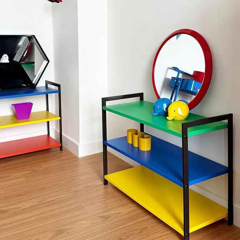 

Joylive Entryway Kids Shoe Rack Dopamine Colored Iron Storage Shelf Eco-friendly Minimalist Household Doorway Shoe Organizer