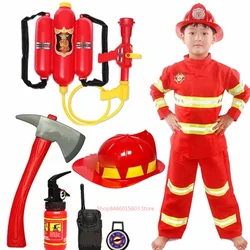 Halloween Kinder Feuerwehrmann Uniform Kinder Sam Feuerwehrmann Rolle Arbeit Kleidung Anzug Junge Kinder Cosplay Kostüm Party Kostüm Geschenk