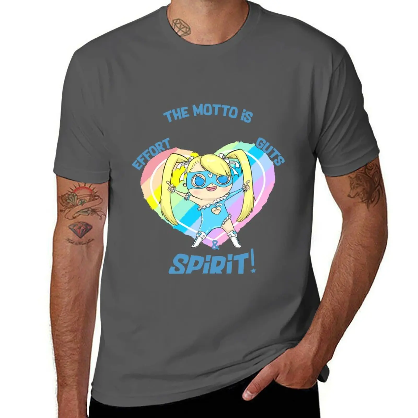 

R. Mika - Effort, Guts, and Spirit! T-Shirt man t shirt graphic man t shirt summer T-Shirt