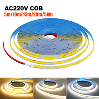 COB LED Strip Light 5m 10m 15m 20m 50m 220V Super Bright 240LED Flexible Led Tape Lights Linear Lighting RA90 3000K 4000K 6000K