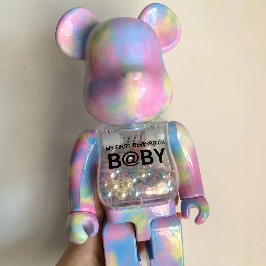 Bearbrick 400% 28cm high Macau Limited Marshmallow Trend Toy Doll ABS plastic joint turning band ringing BE @ RBRICK