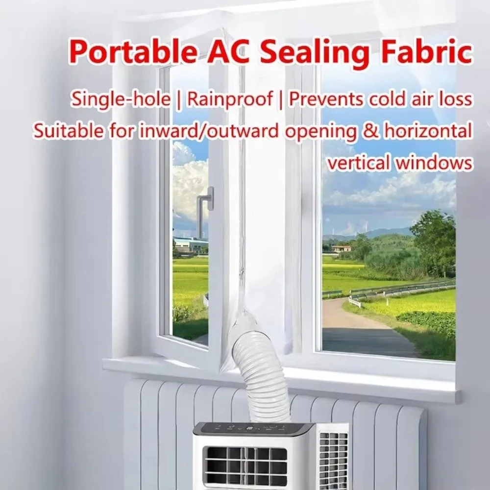 Nylon Window Seal Kit 3/4/5M Length Adhesive Fastening Air Conditioner Seal Flexible Fabric Airtight Sealing Exhaust Hose Seal
