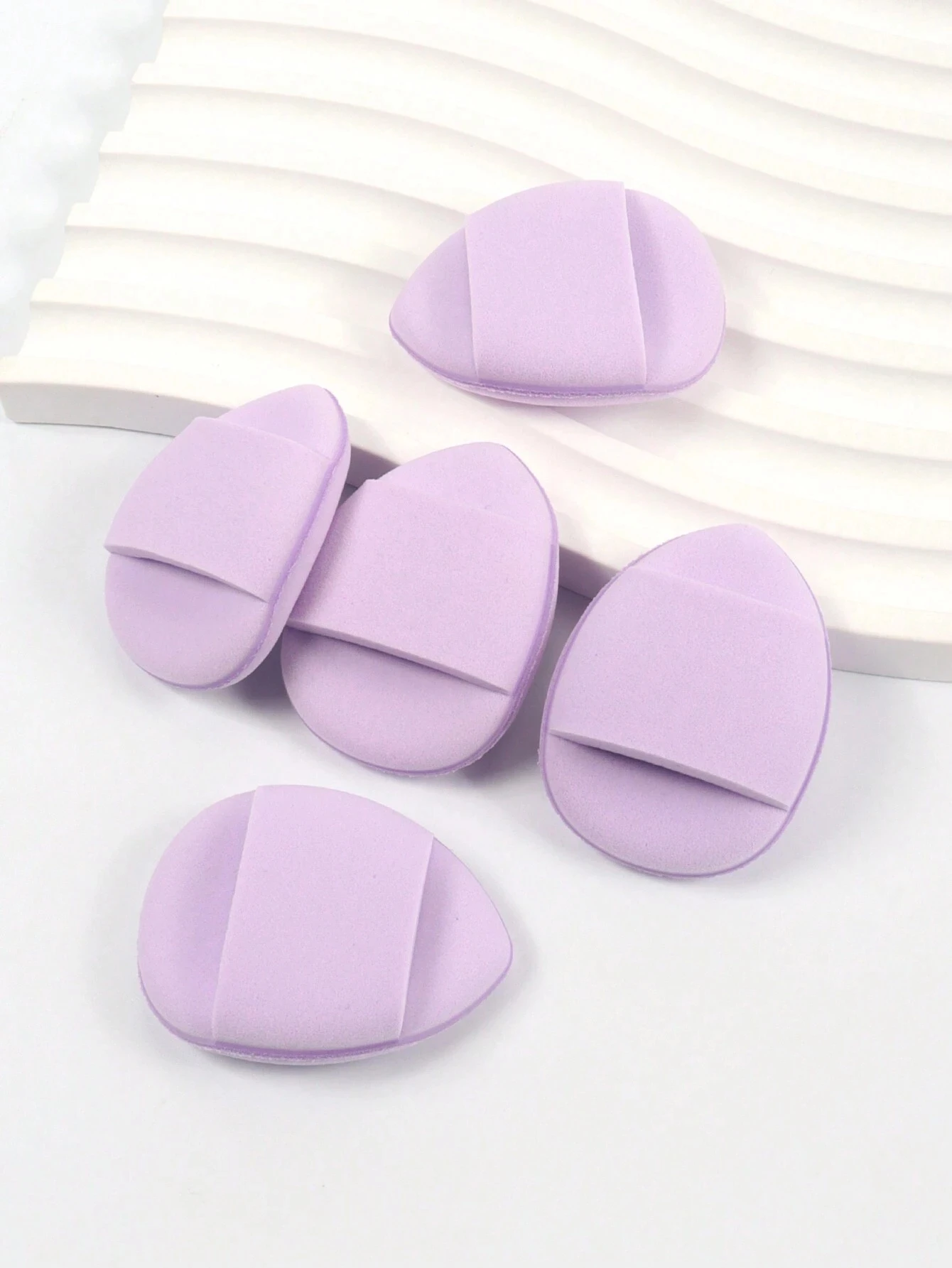 10/50 Stück Finger-Puderquaste, mit Luftkissen-Puderquaste, latexfreiem Mischschwamm und Make-up-Puderquaste – Detail 8