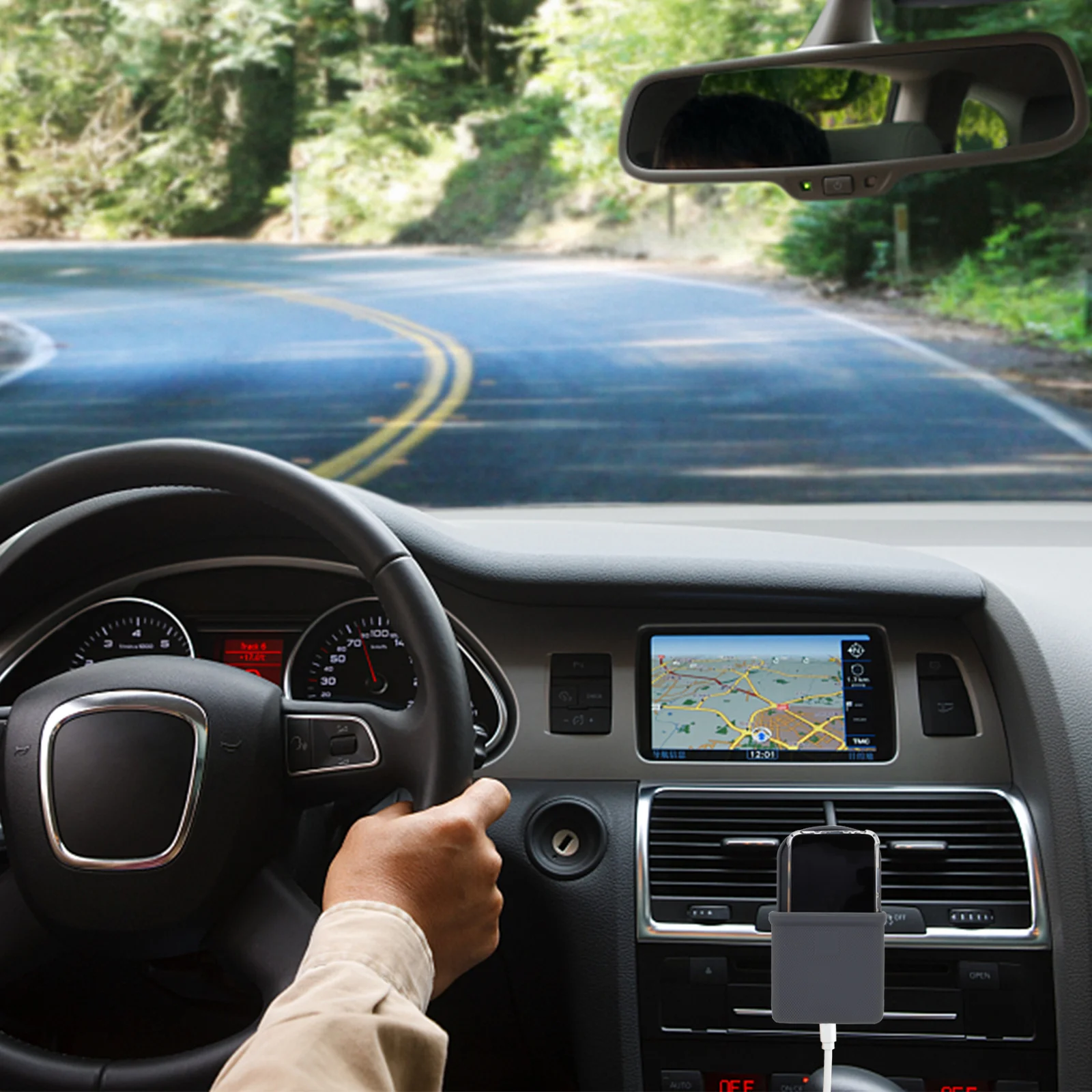 

1pc Car Outlet Storage Bag for Vent Organizer Pouch Durable Portable Universal Fit Vehicle Use Travel Home Office Grey