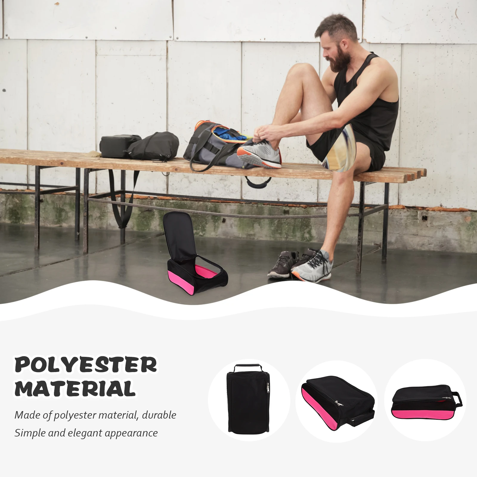 حقيبة أحذية الجولف المحمولة القابلة للتنفس ومنظم تخزين بسحاب للجولف وركوب الدراجات وكرة القدم والتنس وكرة السلة والرياضة للاستخدام اليومي #3