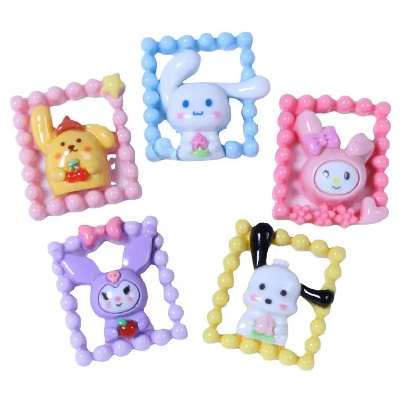 

10ps Sanrio Patch Kawaii HelloKitty Kuromi Cinnamoroll Japanese Cartoon DIY Phone Case Refrigerator Sticker Stationery Box Patch