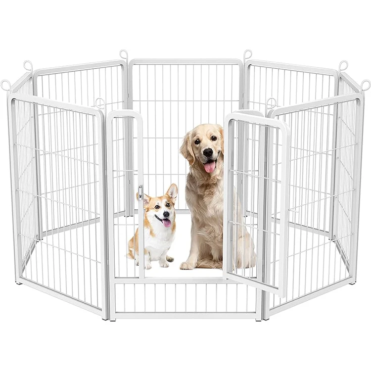 New 8 Panel Pet Enclosure Adjustable Portable Folding Galvanized Heavy Duty Wire Dog Exercise Playpen Pet Dog Play Pen For Sale