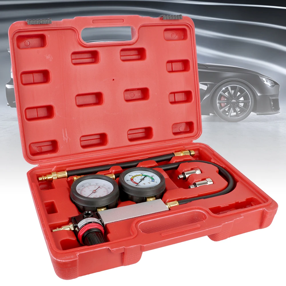 

Cylinder Leak Detector Petrol Engine Gauge Tool Automobile Tools for Car Compression Leakage Detector Kit Set TU-21