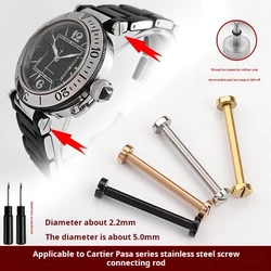 20mm 22mm Strap shaft screw rod For Cartier Pasha series notch strap connecting rod men women Stainless steel watch accessories