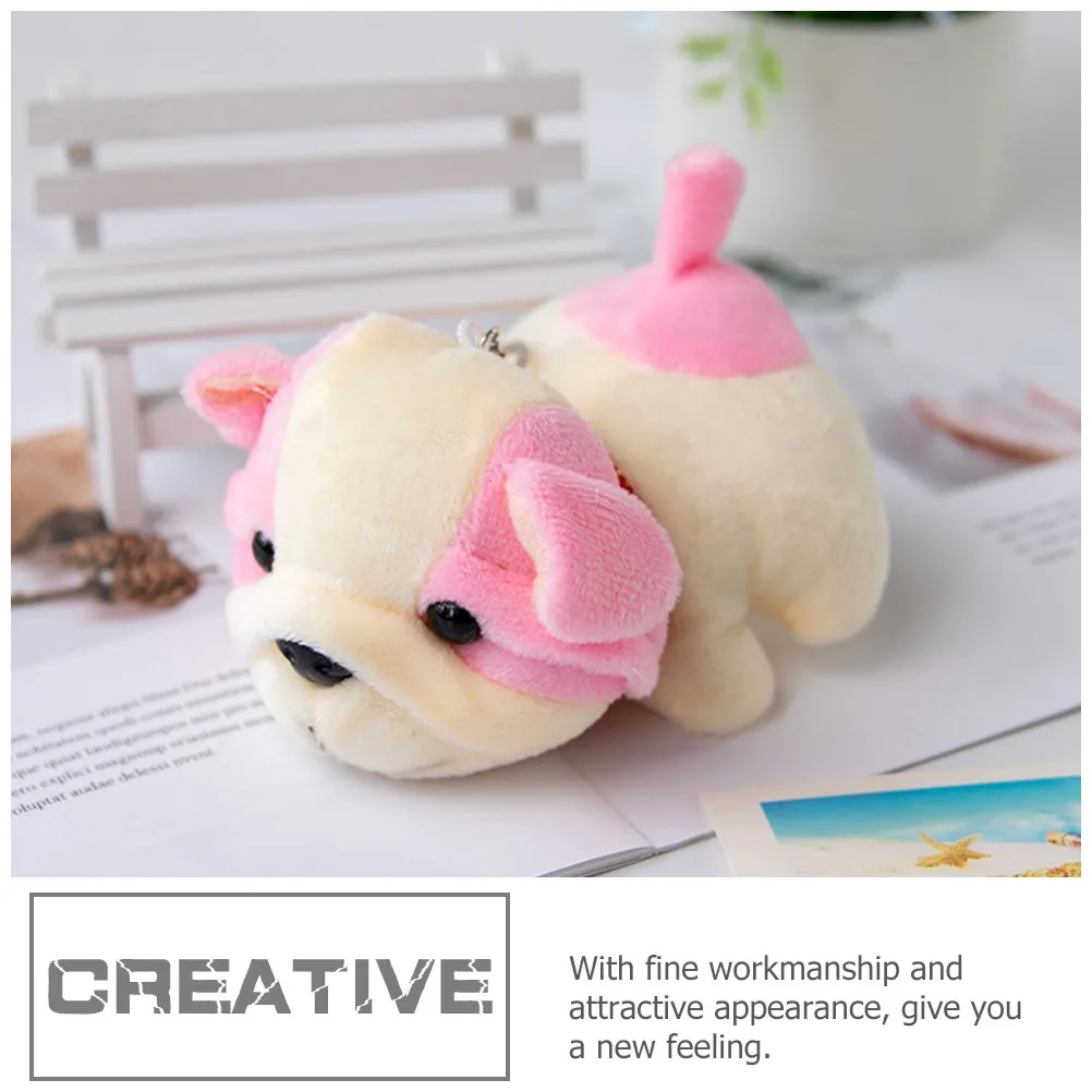 

8Pcs Exquisite Creative Cartoon Stuffed Dog Keychain Bag Pendant Decorative Hanging Keychain Portable Adorable Bag
