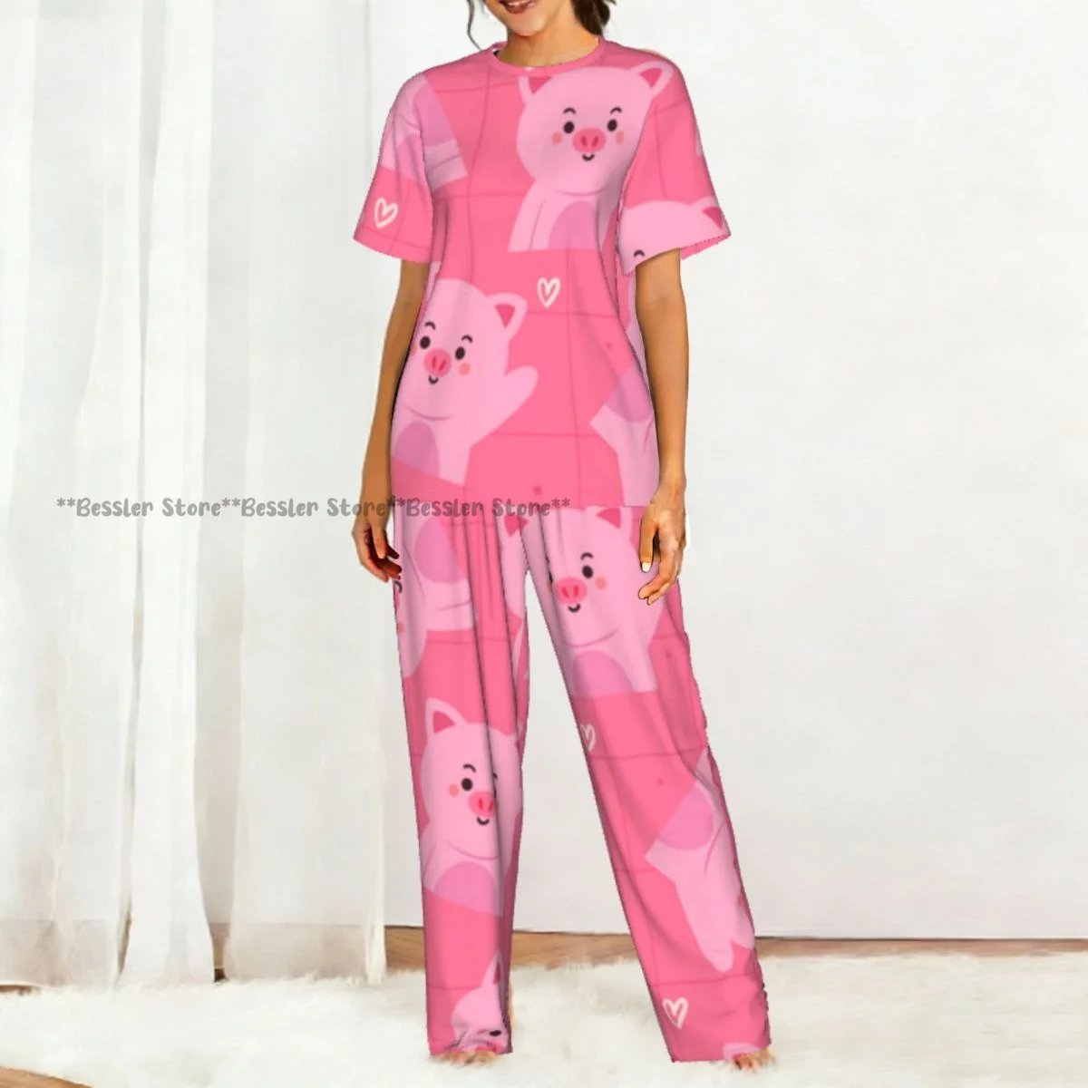 Pijama Damă Set Pantaloni Scurți Cartoon - usage example