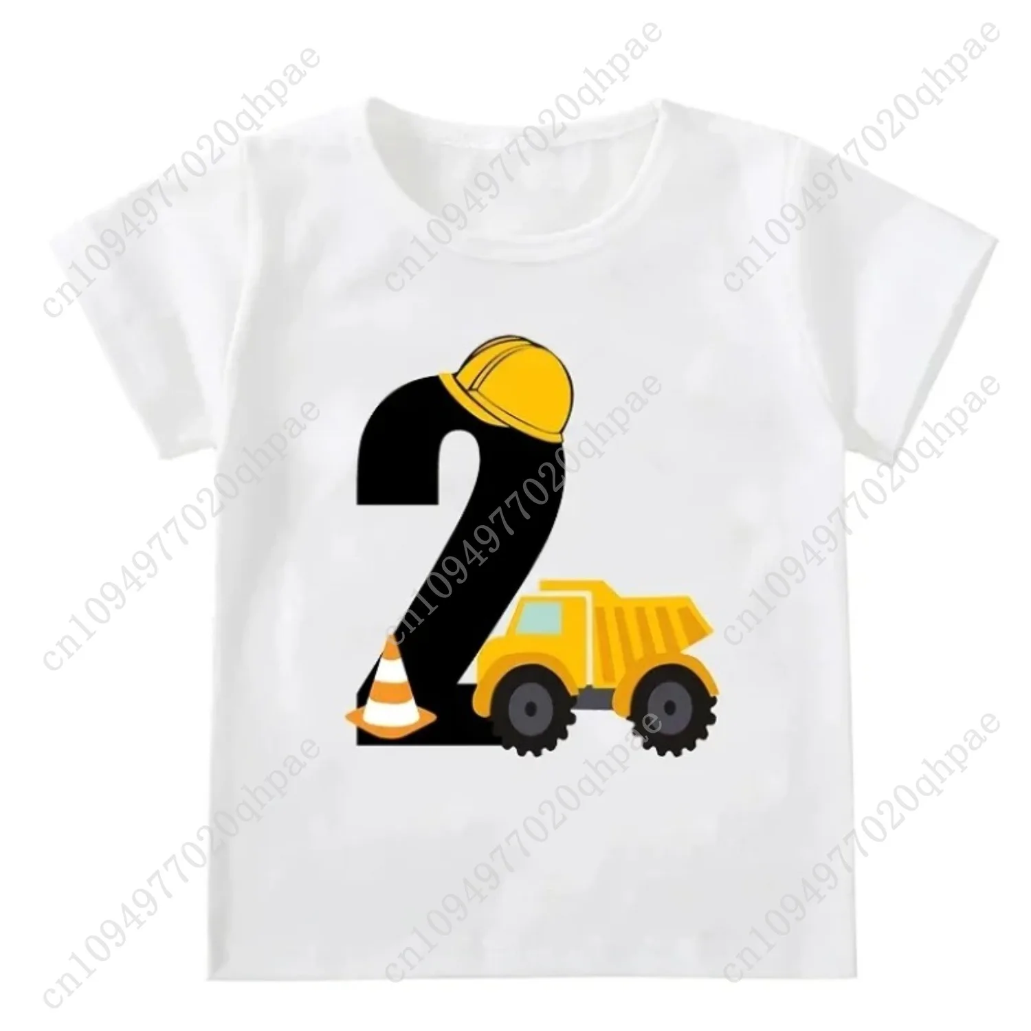 Divertenti bambini ragazzi T-shirt bambino manica corta carino escavatore top bambini moda maglietta 1-6 anni ragazzo costruzione compleanno camicie