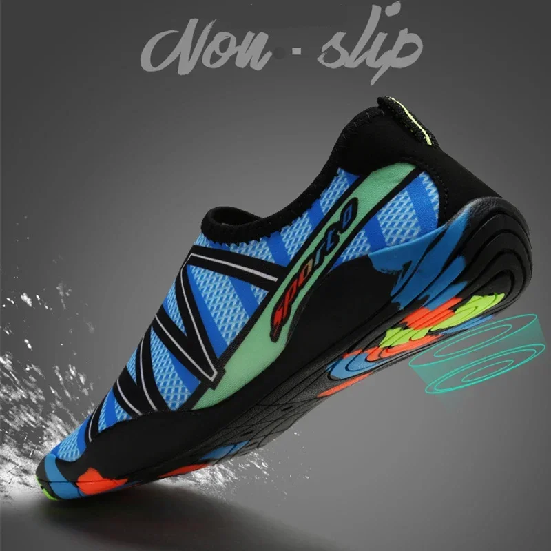 Non-slip Swimming Diving shoes PU Midsole Breathable Beach tracing Skin Fitting snorkeling Wading mesh Material inside Men Women