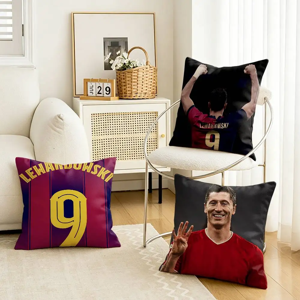 Football 9 R-Robert L-Lewandowski Custom Double Sided Print Square Pillow Cushion Cover