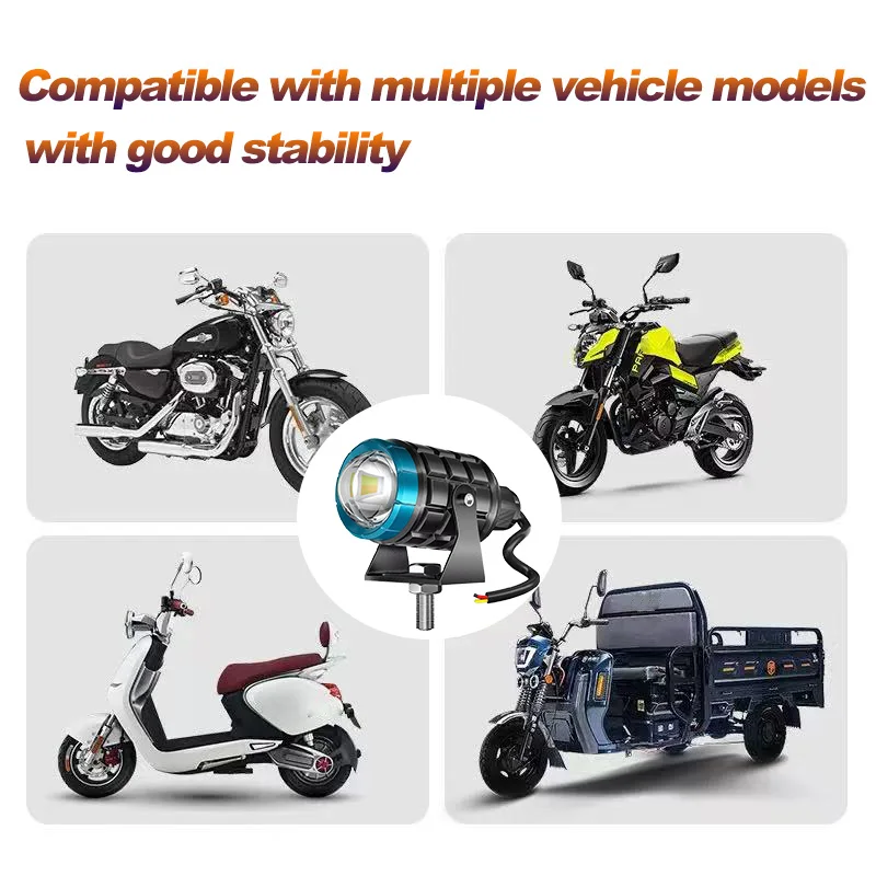 

Motorcycle Spotlights Dual Color Accessories Headlights Off road Truck Car Auxiliary Additional Headlamp Fog Lights