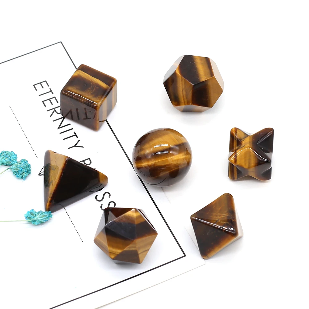 

New Reiki Heal Platonic Solids Dodecahedron Tiger Eye Merkaba for Women&Man Yoga Meditation Gifts