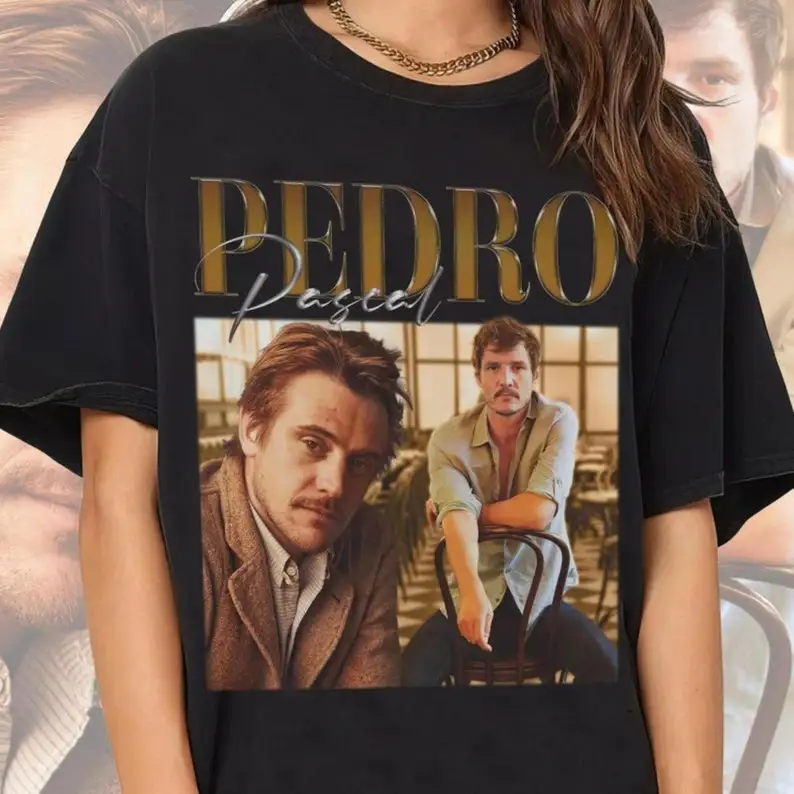 Pedro Pascal, PedroPascal, Unisex Style Gift for Fans, T-shirt, Crew Sweatshirt, and Hooded, Vintage Homage Thicthinhichthoi-Tee