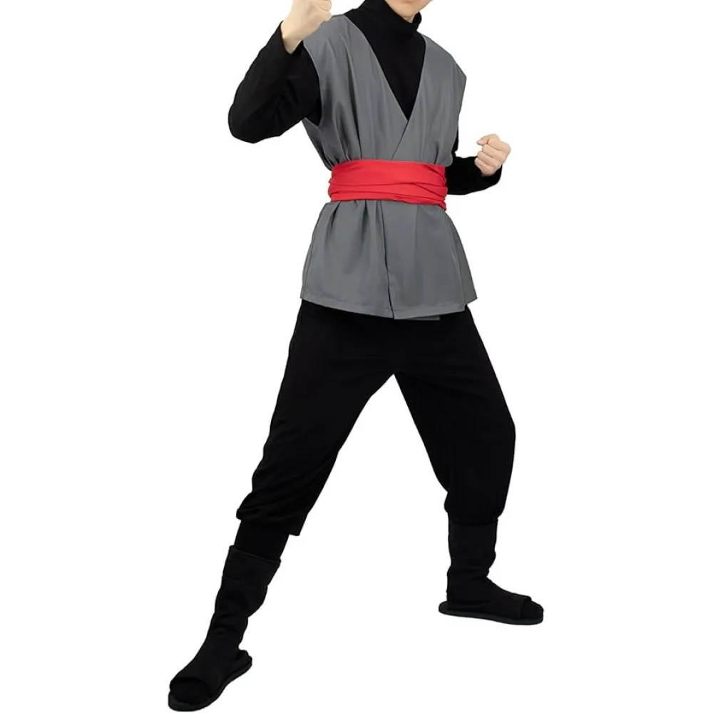 Schwarzes Cosplay-Kostüm für Herren, Anime-Kung-Fu-Anzug, Uniform, Halloween-Komplettset, Karneval, Faschingskostüm, Party – Detail 3