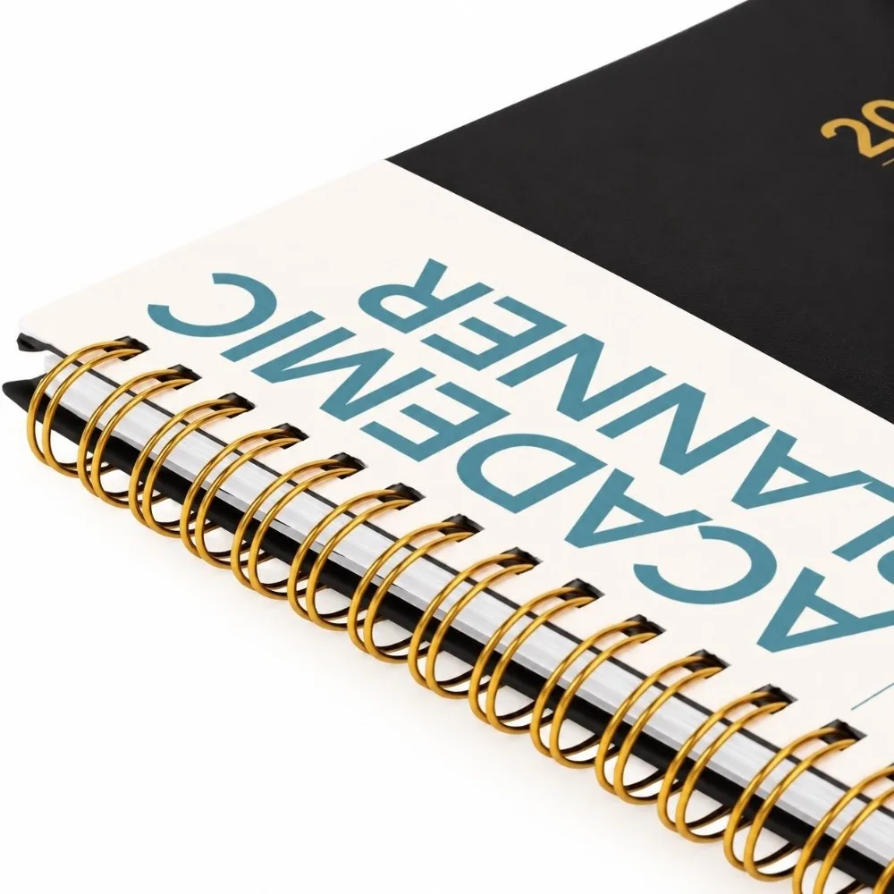 A5 A5 Size Yearly Planner Coil Binding Paper Sheets Coil Notebook Index Tabs Hard Cover Weekly Monthly Agenda Goal Tracking
