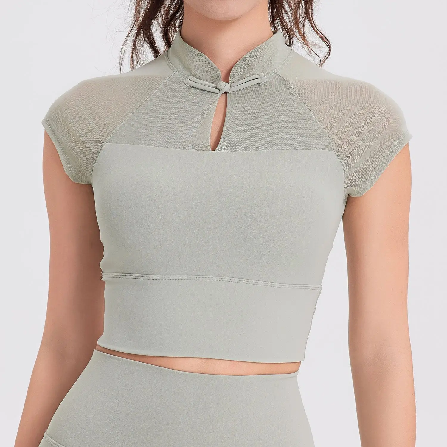 

Chinese Style Sexy Sports Shirts Short Sleeve Underwear Women Quick Dry Yoga T-shirt Slim Workout Wear Fitness Top Gym Clothing