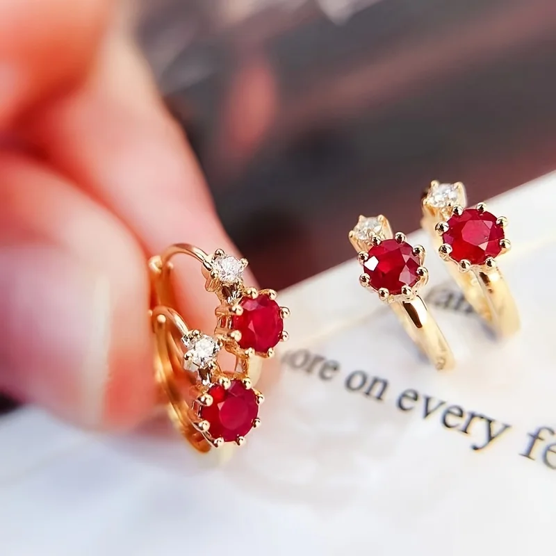 1 paire de boucles d'oreilles rouges vintage et élégantes, 1 paire d'accessoires de mode, parfaits pour les anniversaires, les vacances et les occasions spéciales