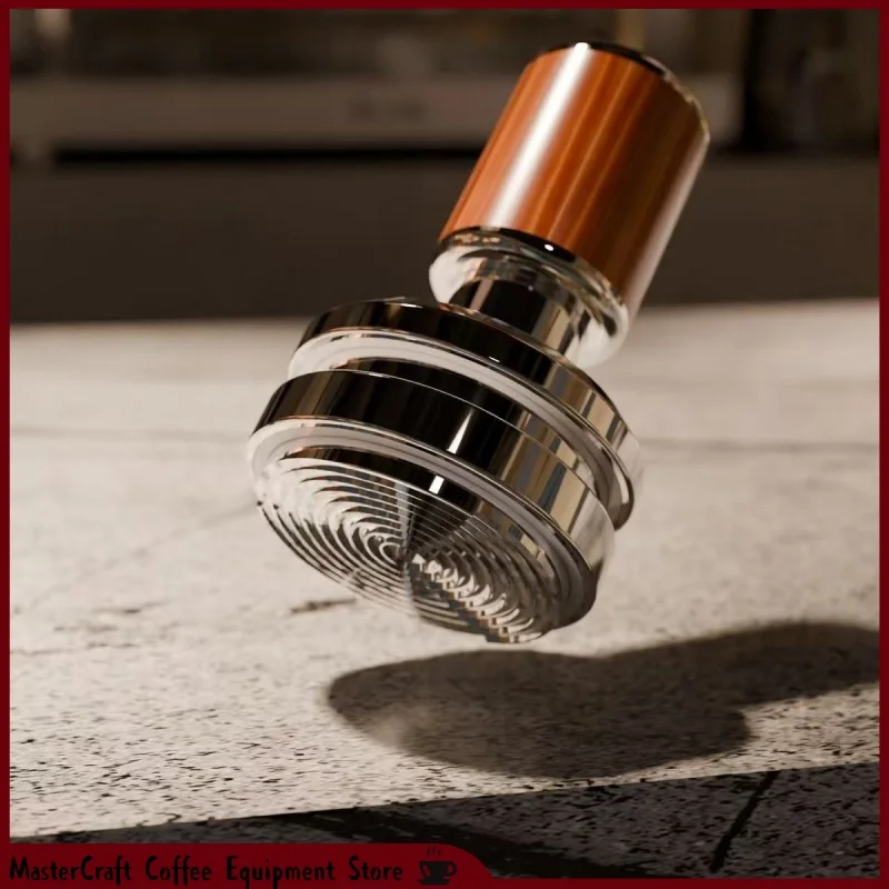 Omnibrewer Impact Tamper & 3-Blade Distributor 58mm 2-in-1 – Self-Gravity Dropping Spinning Distribution, Dual Function Tool