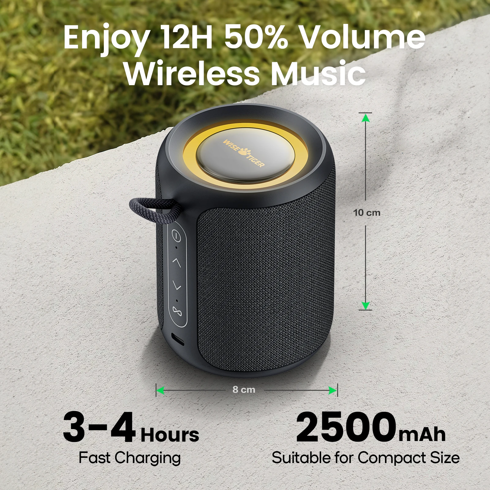 WISETIGER P1S 15W Mini Portable Speaker IPX7 Waterproof Sound Box Bass Boost TWS Dual Pairing BT5.3 Outdoor Wireless Speaker