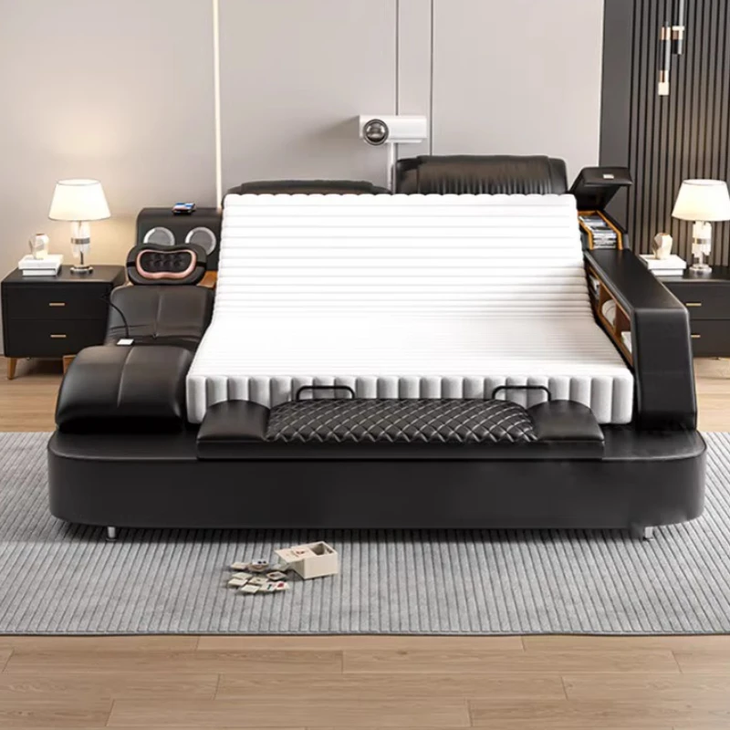 

Fancy Frame Bed Electric Upholstered Vanity Massager Storage Bed Sleeping Lounge Muebles Para Dormitorio Home Accessories