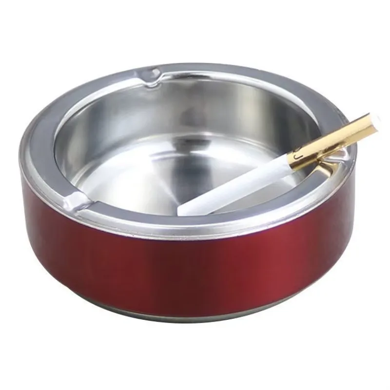 Environmental protection custom logo stainless steel metal ashtray round cigar ashtray wholesale promotion ashtray