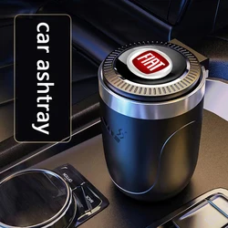 LED Portable Cigarette Container Storage Box Water Cup Holder Car Ashtray for Fiat abarth Aegea 500c Panda Uno Palio Tipo Doblo