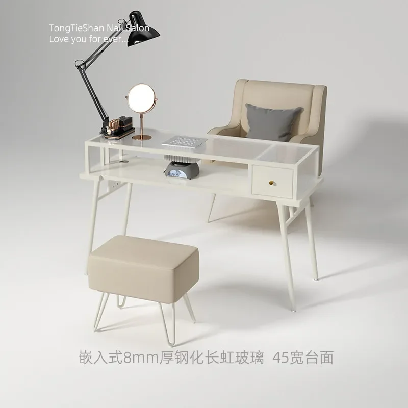 LH1 glass large countertop vacuum cleaner manicure table nail salon special tables and chairs