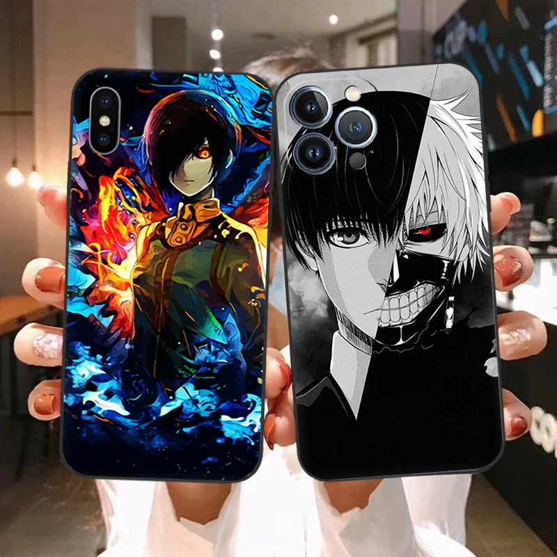 Soft Phone Cases For iphone 16 15 14 13 12 11 Pro XS Max Mini XR 7 8 Plus 16Pro Tokyo Ghoul Anime JUZO SUZUYA Black Matte Cover