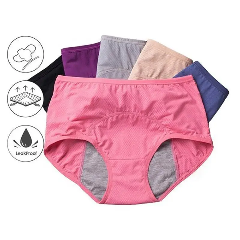 2022 New Upgrade High Waist Leak Proof Panties Underwear Period Cotton Breathable Briefs Plus Size Women's Menstrual Period Pant