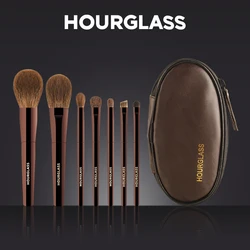 Hourglass-Ensemble de pinceaux de maquillage portables, mini brosse en poils d'animaux doux, fard à barrage, fard à joues, poudre, haute qualité, 7 pièces