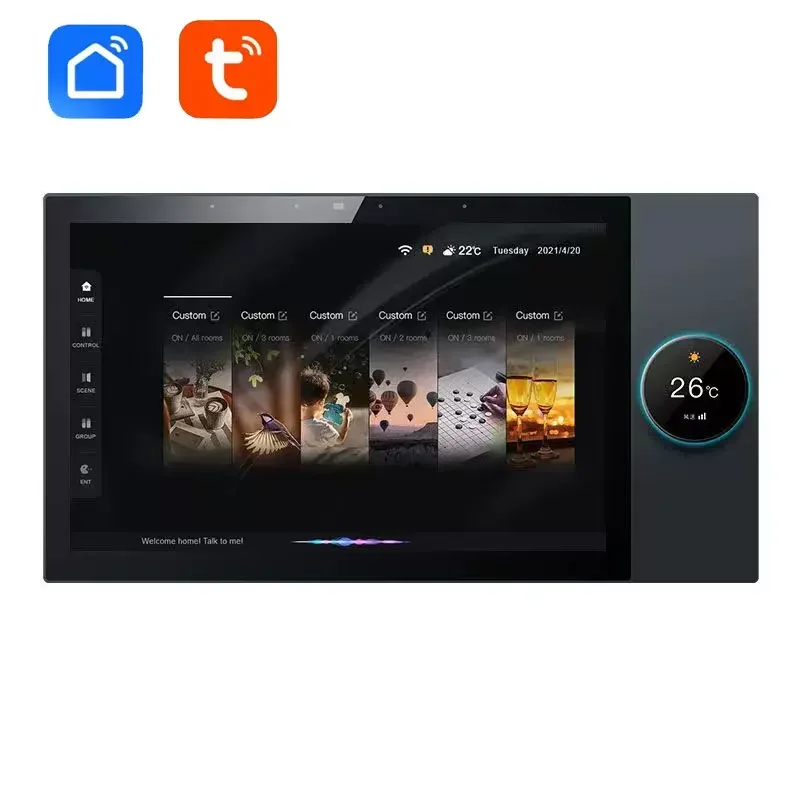 XZJ-10-inch Knob Painel de Controle com Wi-Fi BT, Switches Zigbee para Suíte Avançada e Controle de Dispositivos, Smart Gateway