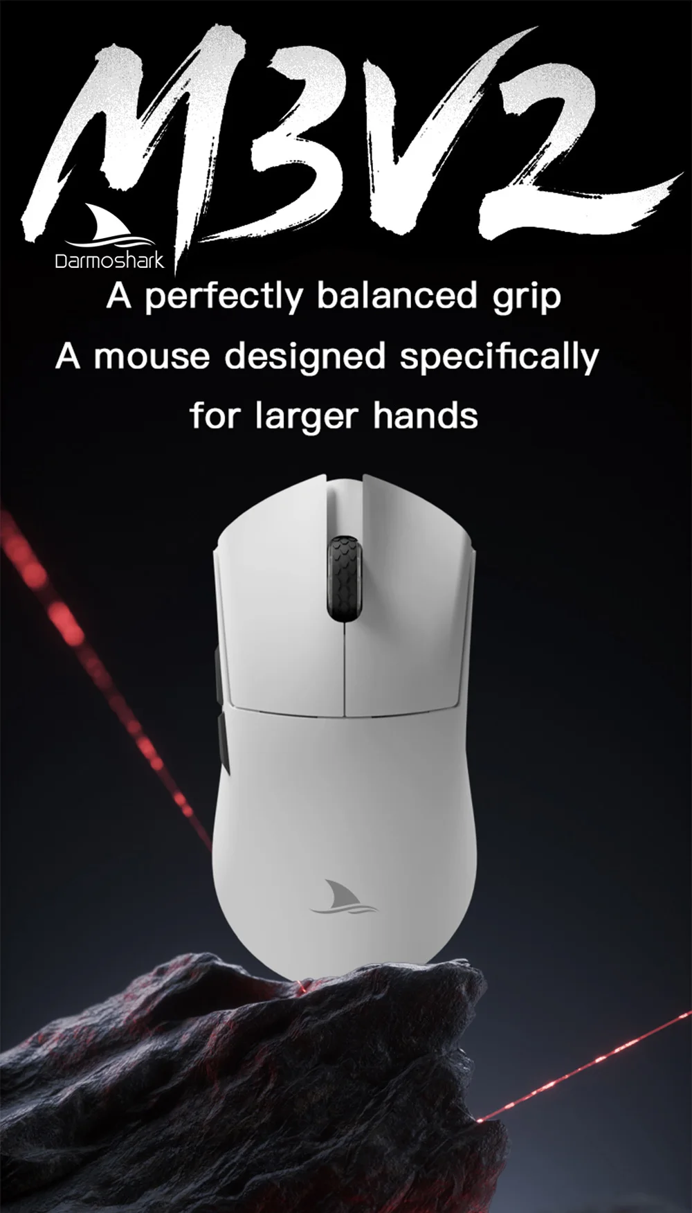 Darmoshark Mouse Para Jogos Sem Fio M3 Pro, Tri-Mode 2.4G/Usb-C/Bluetooth Mouse Até 26KDPI