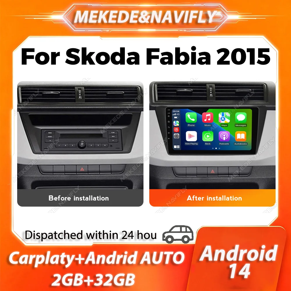 

MEKEDE Carplay For Skoda Fabia 3 III 2015-2019 Android 14 IPS Screen Car Radio GPS autoradio Stereo Intelligent car audio system
