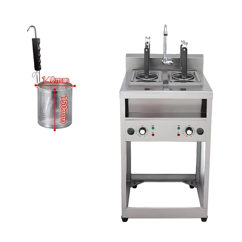 Electric Stainless Steel Double-Head Cooking Stove Dual Zone Control for Soup Dumpling Rice Spicy Hot Kitchen Machine