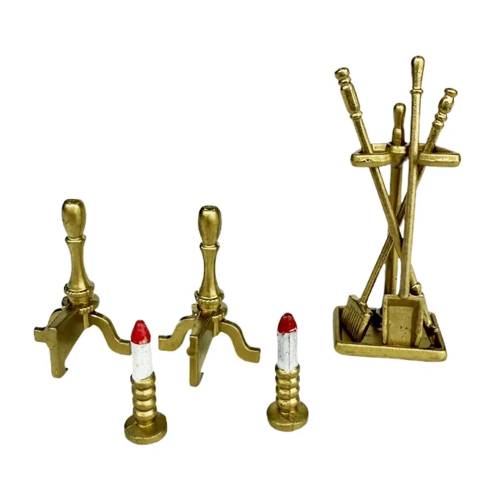 

1/12 Scale Dollhouse Furniture Gold Fireplace Accessories Miniature Paper Towel Rack Micro Landscape Soap Rack