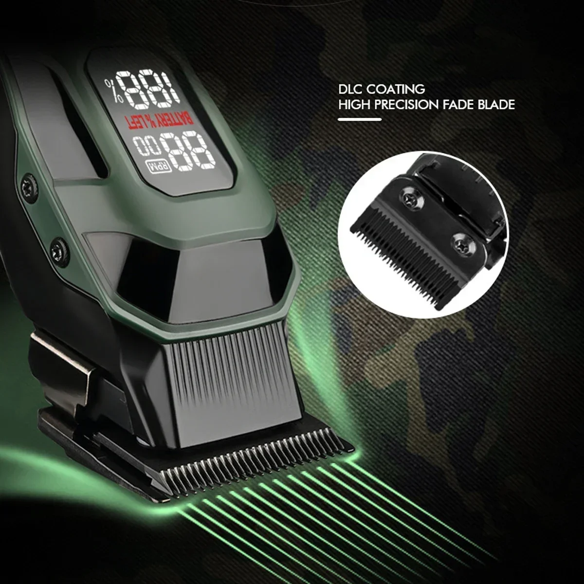 WMARK NG-8080 Hair Clipper 9000 RPM DLC Blade LED Display Professional Hair Trimmer Hair Cutting Machine Men's Haircut Machine